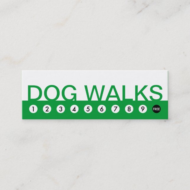 bold DOG WALKS customer loyalty Card (Front)