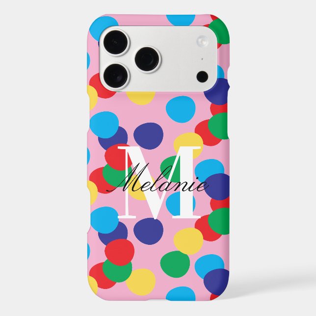 Bold Dots Colourful Custom Monogram (Back)