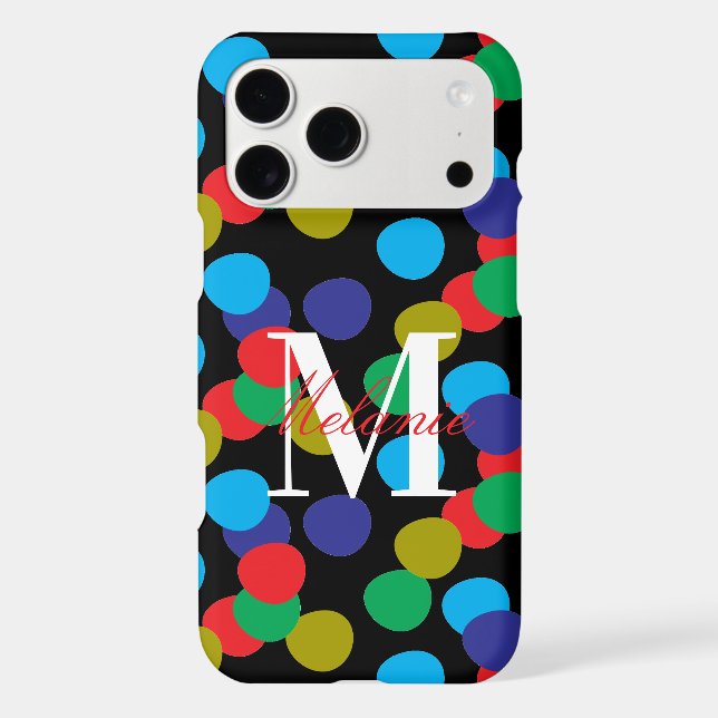 Bold Dots Colourful Custom Monogram (Back)