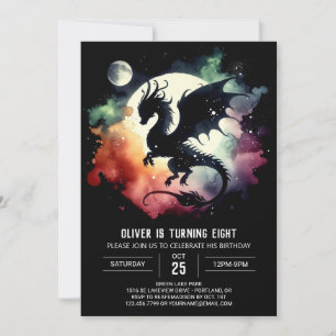 Bold Dragon Birthday Editable Invitation