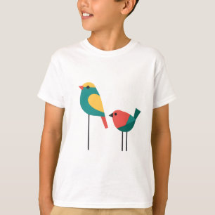 Bold Duo - Colourful Geometric Birds Minimalist Ar T-Shirt