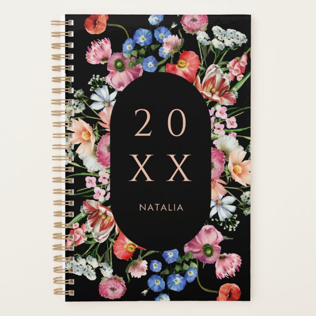 Bold Dutch Master Floral Personalized Planner (Front)