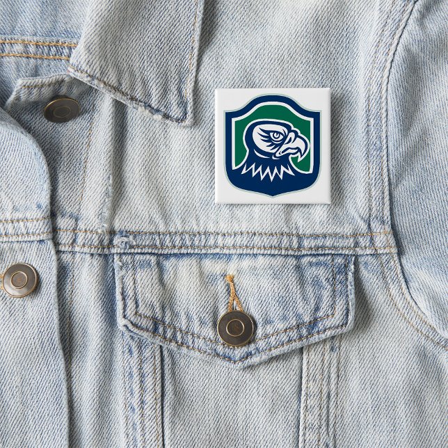 Bold Eagle Head Mascot Logo 2 Inch Square Button (Creator Uploaded)