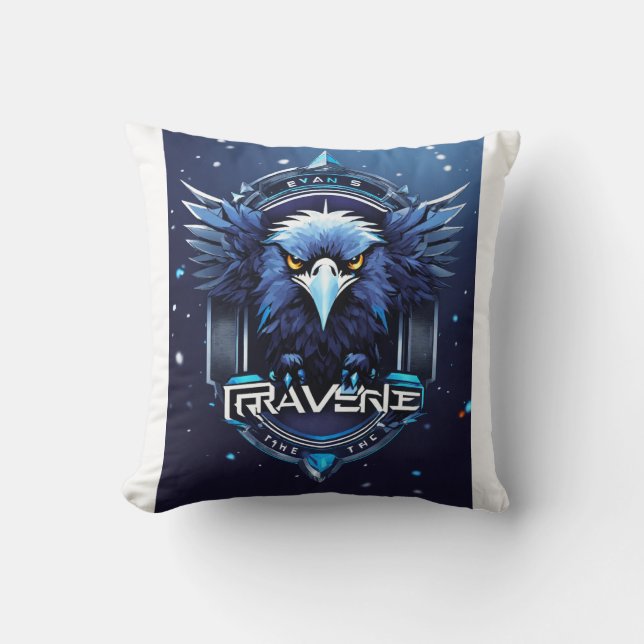Bold Eagle Logo Pillow | Powerful Eagle Head Cushi (Front)