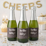 Bold Earthy Brown Modern 50th Birthday Custom Mini Sparkling Wine Label<br><div class="desc">These personalized bottle labels in brown are an easy way to turn wine or champagne into a meaningful party detail or favor. Customize the name, milestone, date, and location to match a birthday celebration, anniversary, engagement party, or milestone event. The bold typography makes the label easy to read on the...</div>