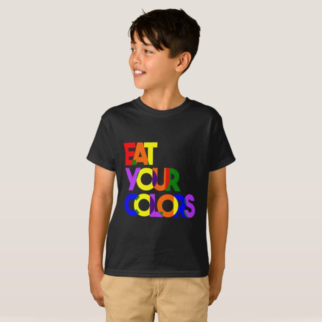 Bold "Eat Your Colours" -Kids T-Shirt (Front Full)