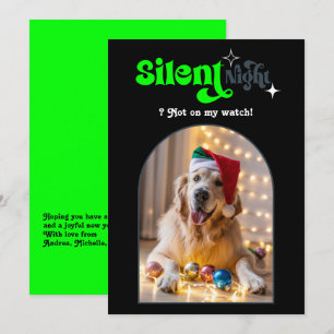 Bold Edge Funny Retro Pet Dog Christmas Photo Holiday Card