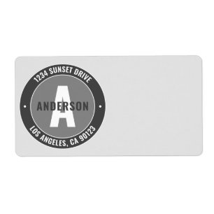 Bold Editable Text & Monogram Grey & White