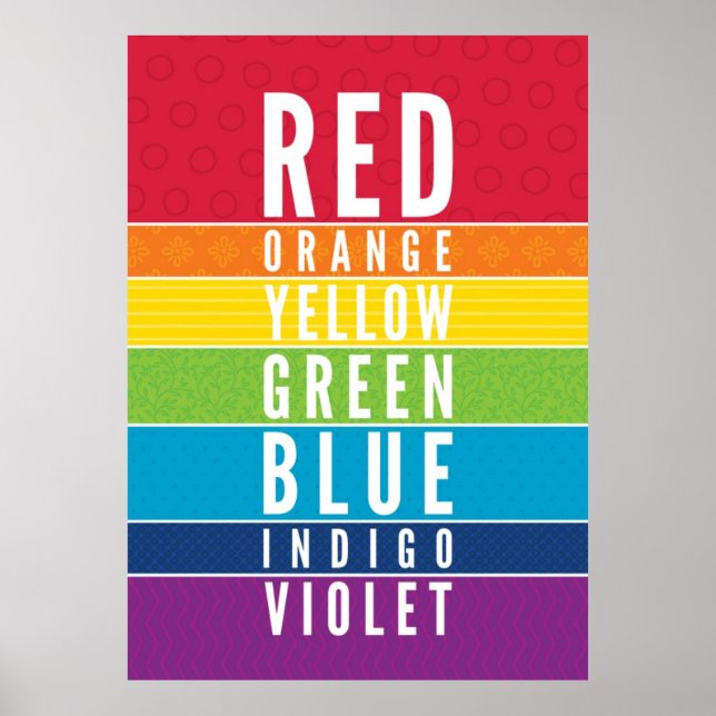 BOLD EDUCATIONAL CLASSROOM rainbow colour art char Poster (Front)