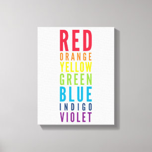 BOLD EDUCATIONAL CLASSROOM rainbow colour chart Canvas Print