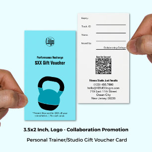 Bold Electric Blue Athlete Promo Gift Voucher Card