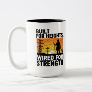 Bold Electrician Funny Lineman Two-Tone Coffee Mug
