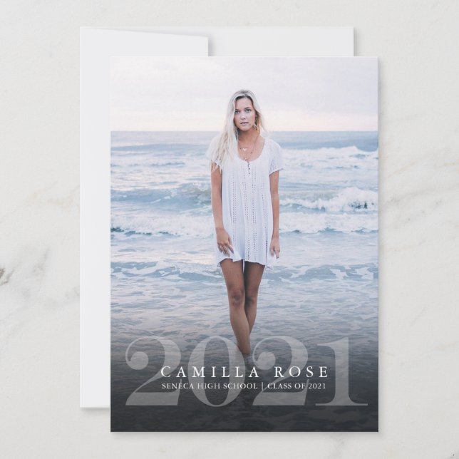 Bold Elegance 2021 Graduation Photo Invitation (Front)