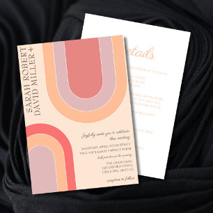 Bold Elegant Arch Peach Wedding  Invitation