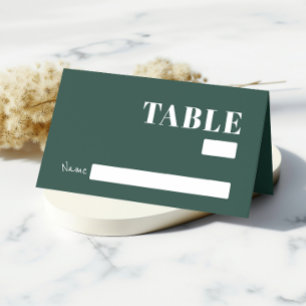 Bold Emerald Green Simple Minimalist Wedding Guest Place Card