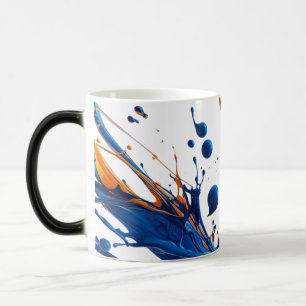 Bold Energy – Dynamic Blue and Orange Abstract Magic Mug