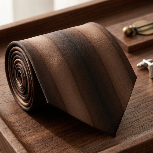 Bold Espresso and Chocolate Brown Wide Stripe Tie (Creator Uploaded)