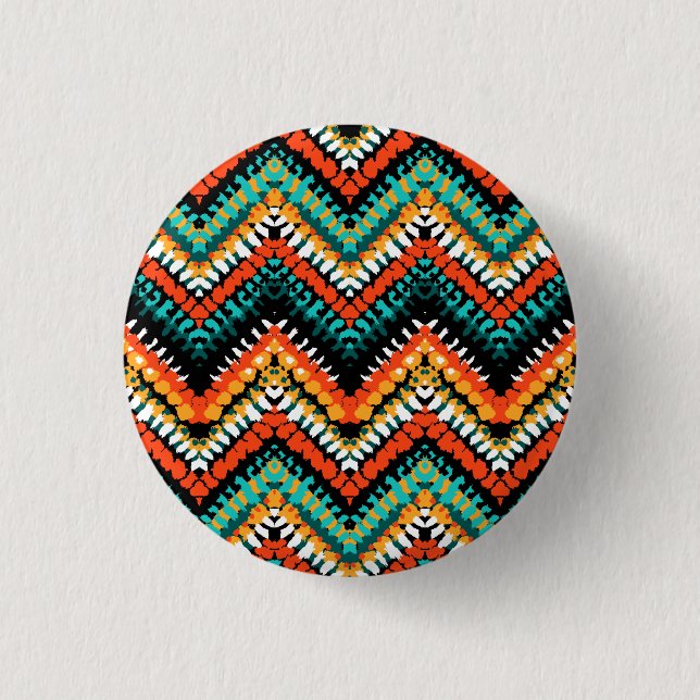 Bold Ethnic Native Tribal Pattern 1 Inch Round Button (Front)