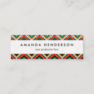 Bold Ethnic Native Tribal Pattern Mini Business Card