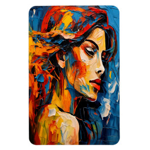 Bold Expressionist Female Portrait Abstract Art Magnet