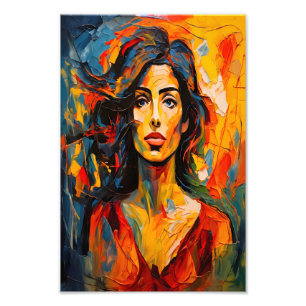 Bold Expressionist Woman Abstract Portrait Art Photo Print