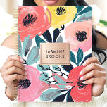 Bold Expressive Floral Custom Name Planner<br><div class="desc">This vibrant design features expressive florals in bold shades of coral, yellow, pink, and teal, accented with lively brushstrokes and a sleek rose gold nameplate. The personalized touch makes it perfect for students, professionals, or anyone who loves colourful and artistic designs. Ideal for organizing daily tasks, journalling, or planning with...</div>