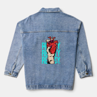 Bold Expressive Saying Design  Denim Jacket