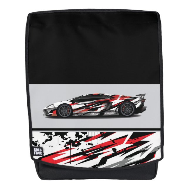 Bold Face Backpack-Sports Car Backpack (Front)