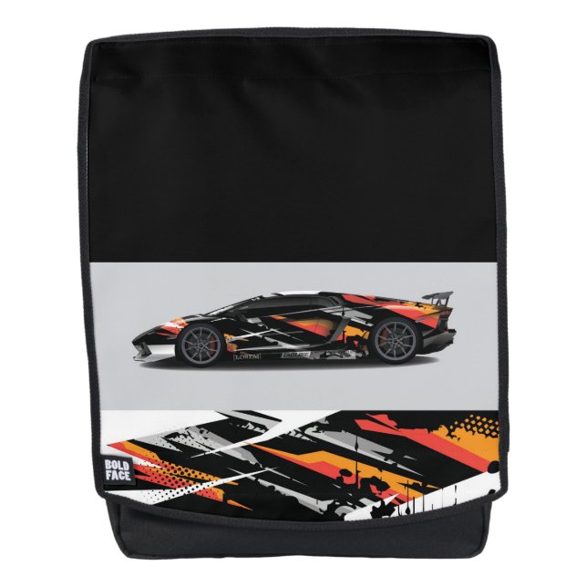 Bold Face Backpack-Sports Car Backpack (Front)