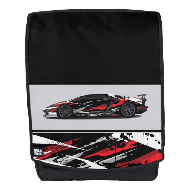 Bold Face Backpack-Sports Car Backpack (Front)