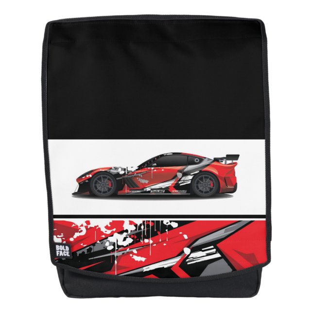 Bold Face Backpack-Sports Car Backpack (Front)