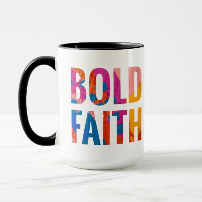 Bold Faith Multicolor Inspirational Mug (Left)