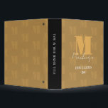 Bold Fat Letter Fancy Script Monogram 3 Ring Binde Binder<br><div class="desc">Modern and stylish bold single letter monogram with script font for name. All text is adjustable. Great for many different uses. For school,  work,  or the home.</div>