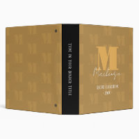 Bold Fat Letter Fancy Script Monogram 3 Ring Binde