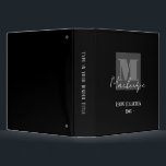 Bold Fat Letter Fancy Script Monogram Binder<br><div class="desc">Modern and stylish bold single letter monogram with script font for name. All text is adjustable. Great for many different uses. For school,  work,  or the home.</div>