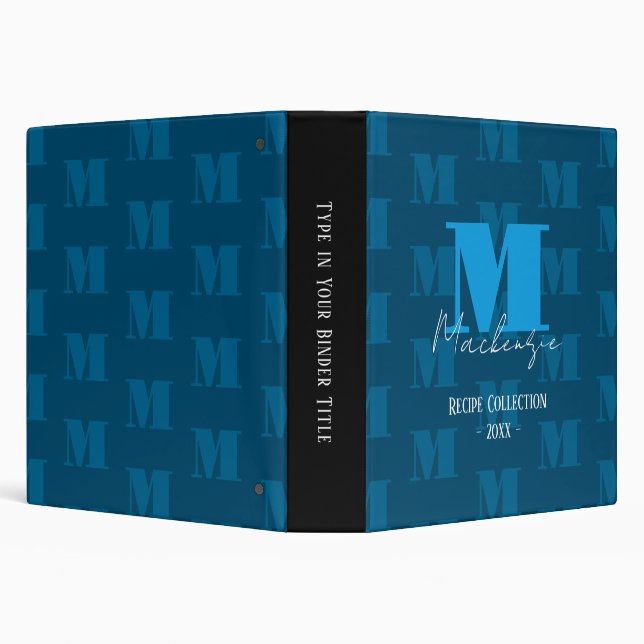 Bold Fat Letter Fancy Script Monogram Binder (Background)