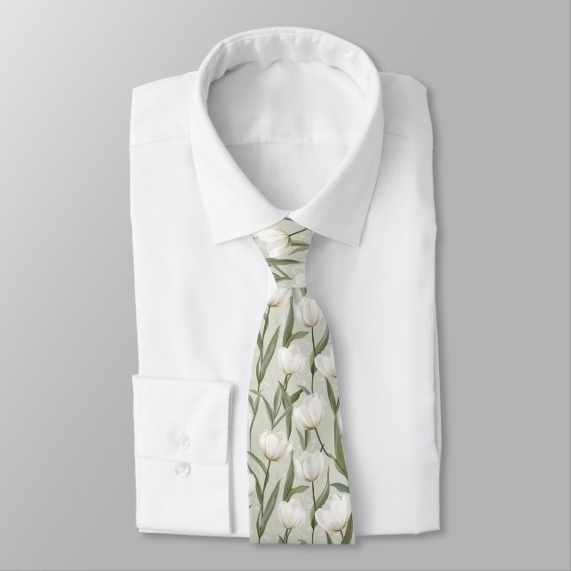 Bold Fathers Day Tulip Flower Tie (Tied)