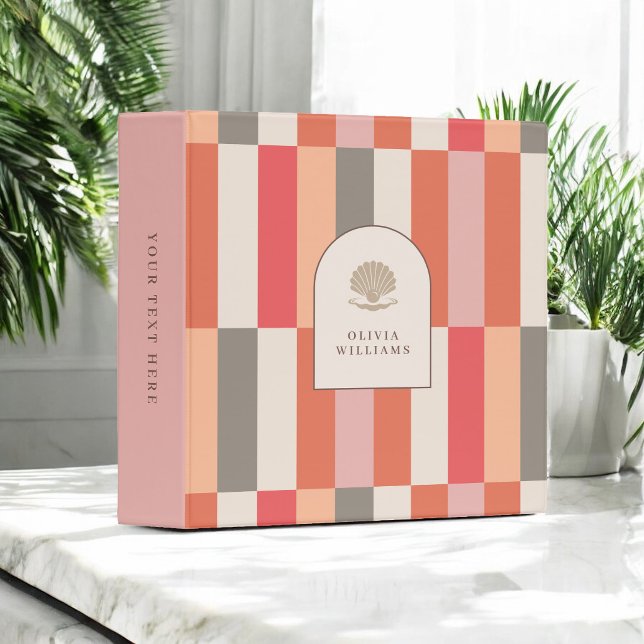 Bold Feminine Stripes Pattern with Name Custom Binder (Creator Uploaded)