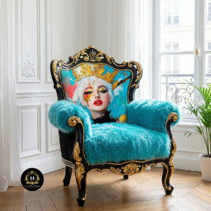 Bold Feminist Furniture Gold Crown Decoupage Tissue Paper