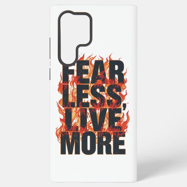 Bold Fiery Motivational Typography Samsung Galaxy S22 Ultra Case (Back)