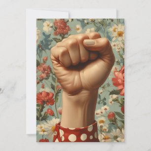  Bold Fist Floral Background Invitation