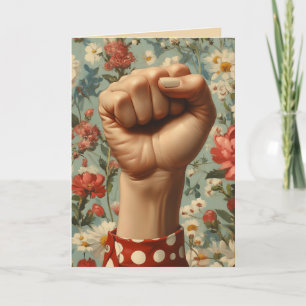  Bold Fist Floral Background Invitation