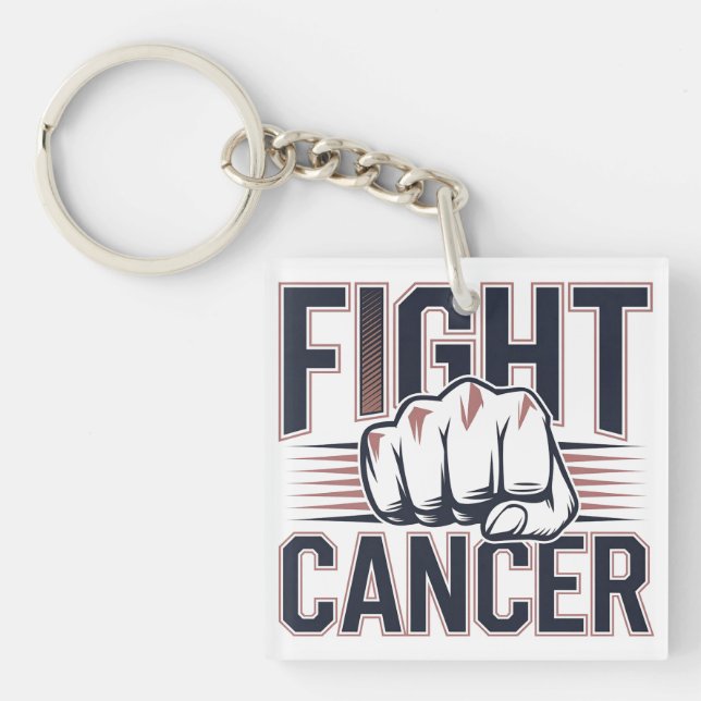  Bold Fist Graphic for Cancer Warriors Keychain (Front)