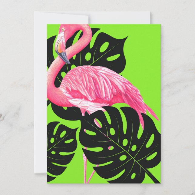 Bold Flamingo Invitation (Front)