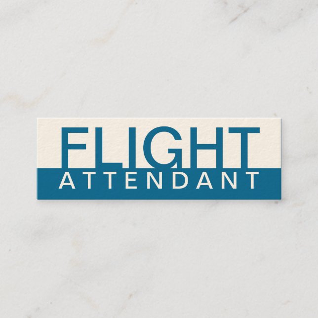 bold FLIGHT ATTENDANT. Mini Business Card (Front)