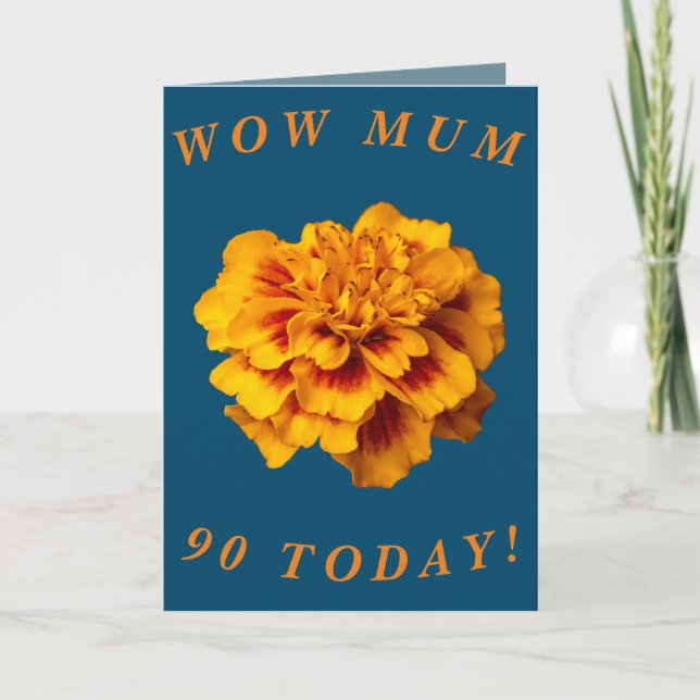 Bold Floral 90th Birthday Card for Mom (Front)