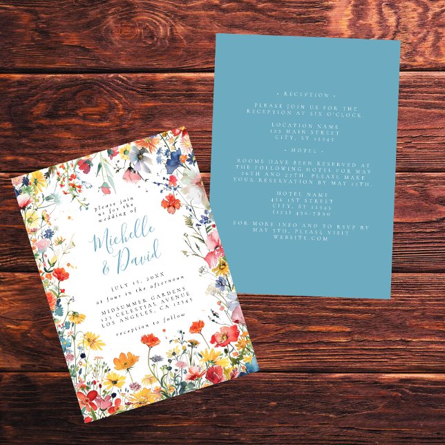Bold Floral All in One Wedding Invitation (Creator Uploaded)