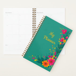 Bold Floral and Teal Planner