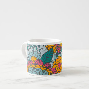 Bold Floral and Vines Espresso Cup