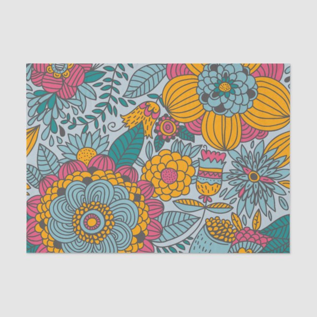 Bold Floral and Vines Tissue Paper (Front)